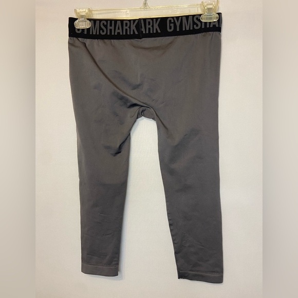 Gymshark Womens M Fit Cropped Leggings Charcoal Gray Pull On Stretch Gym - Picture 3 of 6